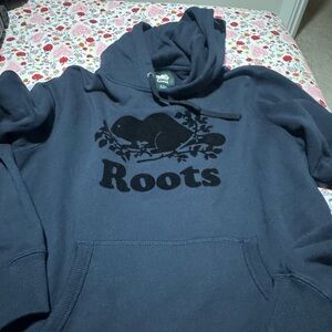 Roots Dark Blue Hoodie Medium hoodie pull over original size medium M